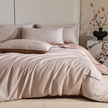 米奈家居 2025新款《利昂》麻绳镶嵌100支新疆长绒棉纯棉四件套 奶杏棕