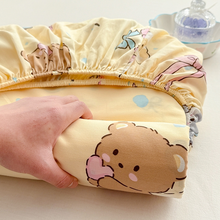 91家纺网 家纺一手货源 找家纺 吉象家纺 2025新款高支密全棉印花单品系列-单床笠 好奇狗