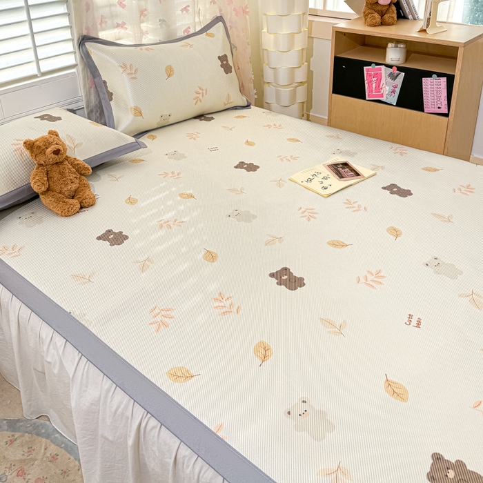 91家纺网 家纺一手货源 找家纺 川悦生活 2025新款数码印花冰藤席 小熊福