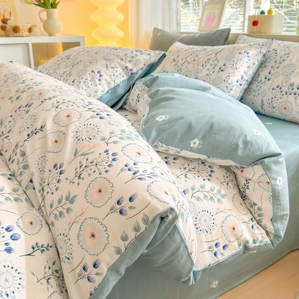 91家纺网 家纺一手货源 找家纺 (总) 清雅福 2025春夏新品全棉13372印花系列四件套