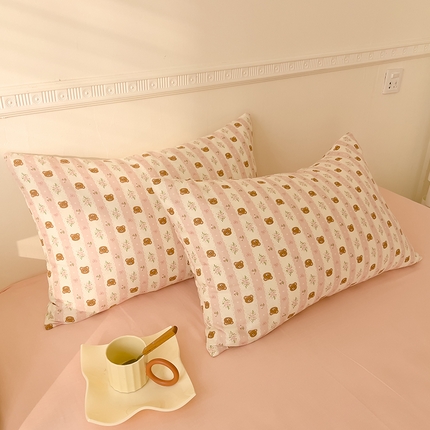 91家纺网 家纺一手货源 找家纺 （总）DoDo 兜兜 2025新款全棉双层纱印花单枕套（可定做尺寸）