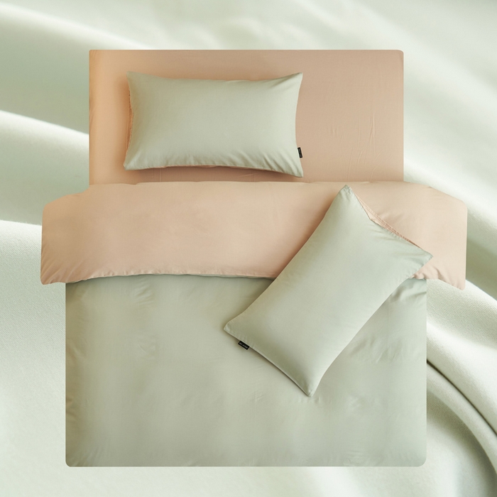 91家纺网 家纺一手货源 找家纺 2025新款全棉13372水洗棉双拼四件套（影棚亮光） 春风十里+浮生一梦