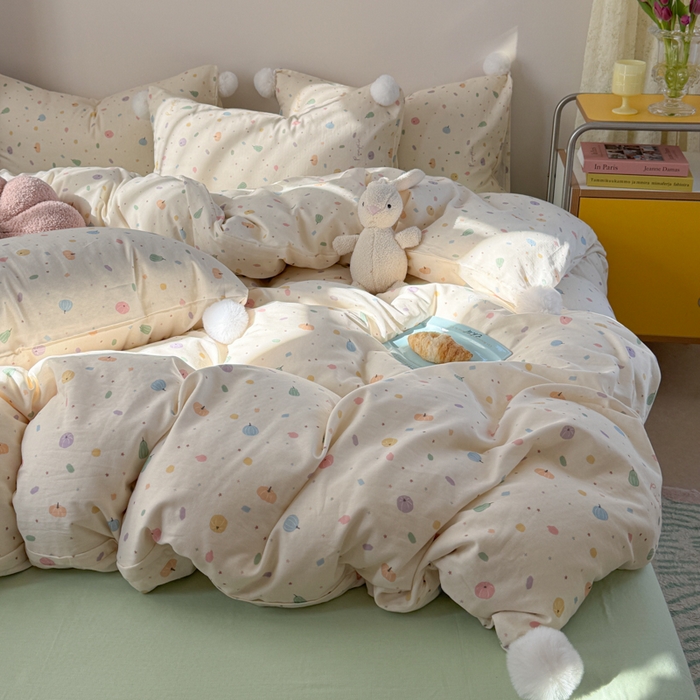 91家纺网 家纺一手货源 找家纺 （总）金爱家 2025新款亲肤舒适纯棉双层纱四件套