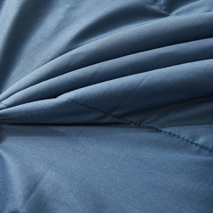 91家纺网 家纺一手货源 找家纺 熙宴家纺 2025新款纯色里外全棉夏被四件套 宾利蓝+高级灰