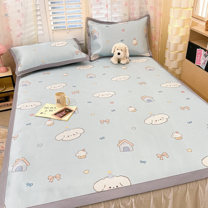 91家纺网 家纺一手货源 找家纺 川悦生活 2025新款数码印花冰藤席 奶屋小汪