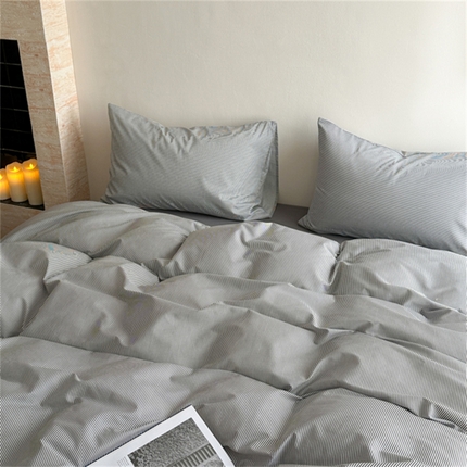 金丝鸟家纺 2025新款全棉斜纹印花条纹系列四件套及单品 细末