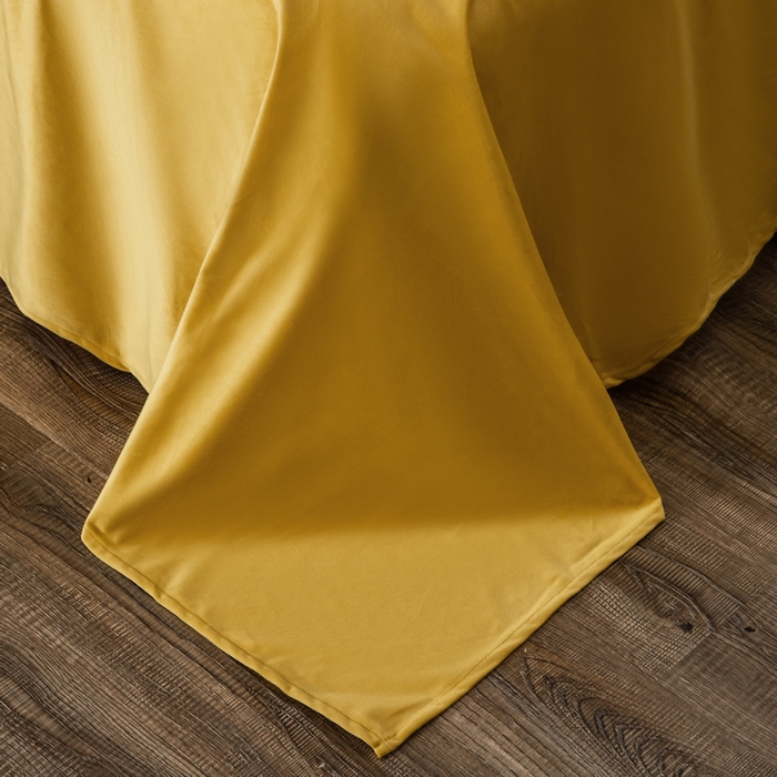 91家纺网 家纺一手货源 找家纺 梵克保罗 2025春夏新款天丝数码大版印花四件套 米莱-黄