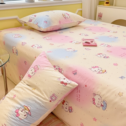 吉象家纺 2025新款高支密全棉印花单品系列-单床单 甜喵