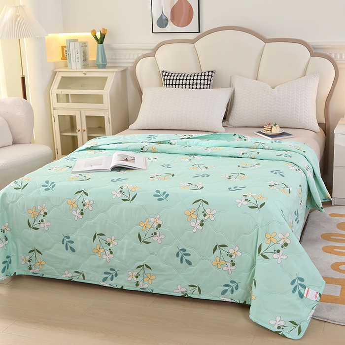 91家纺网 家纺一手货源 找家纺 诗雅纺织 2025新款亲肤柔软钻石绒夏被空调被 枝桠