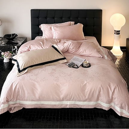 太古汇家居 2025新款全棉提花奥黛丽系列四件套 奥黛丽-山茶粉