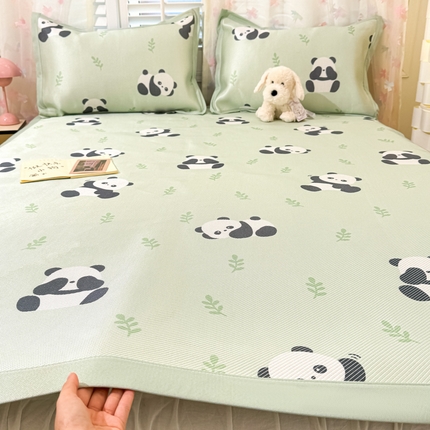 川悦生活 2025新款数码印花冰藤席 小野趣熊