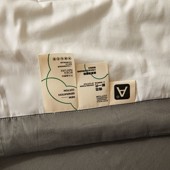 91家纺网 家纺一手货源 找家纺 熙宴家纺 2025新款纯色里外全棉夏被四件套 皓月白+高级灰