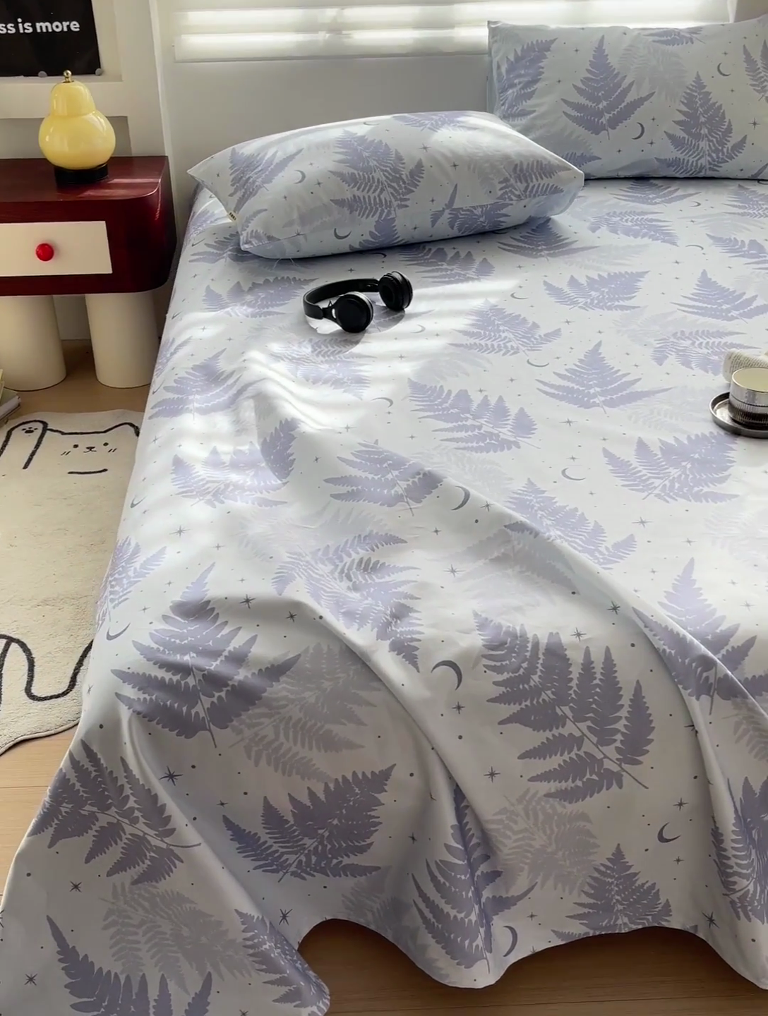 91家纺网 家纺一手货源 找家纺 名兮家居2025新款卡通简约时尚全棉老粗布床单 枫叶情