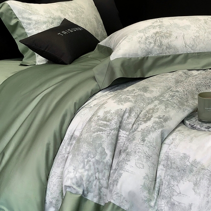 太古汇家居 2025新款活性数码印花四件套 丽奥娜-松石绿
