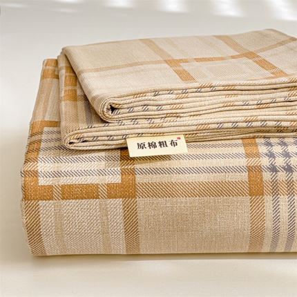 名兮家居2025新款卡通简约时尚全棉老粗布床单 简约格