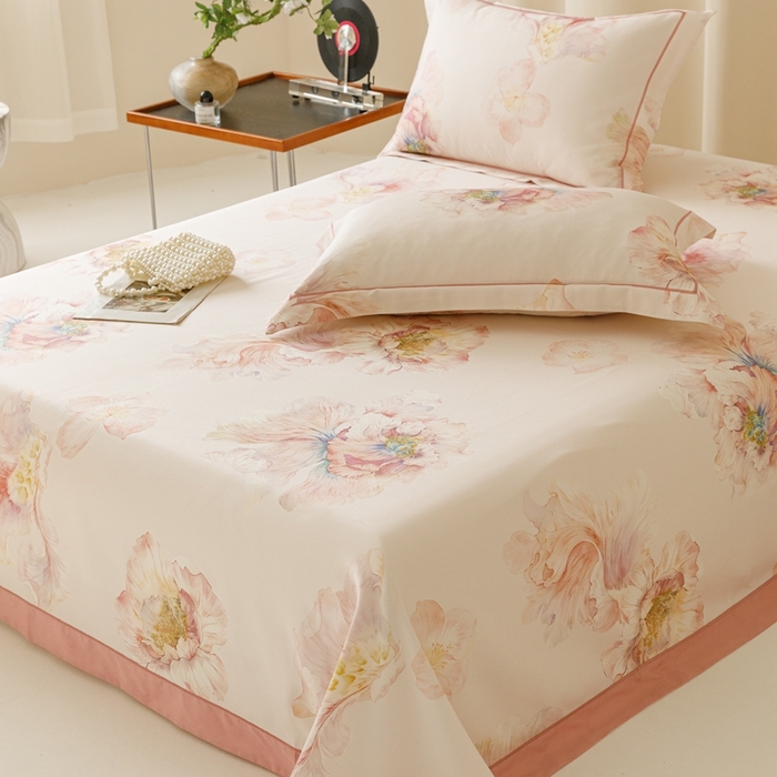 91家纺网 家纺一手货源 找家纺 舒慕 2025新款天丝竹纤维凉席三件套 花漾