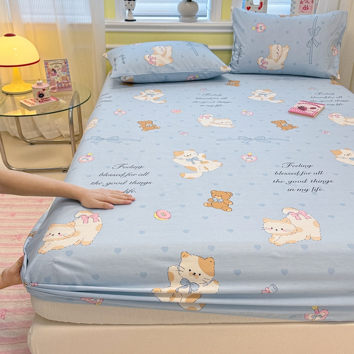 91家纺网 家纺一手货源 找家纺 吉象家纺 2025新款高支密全棉印花单品系列-单床笠 班尼