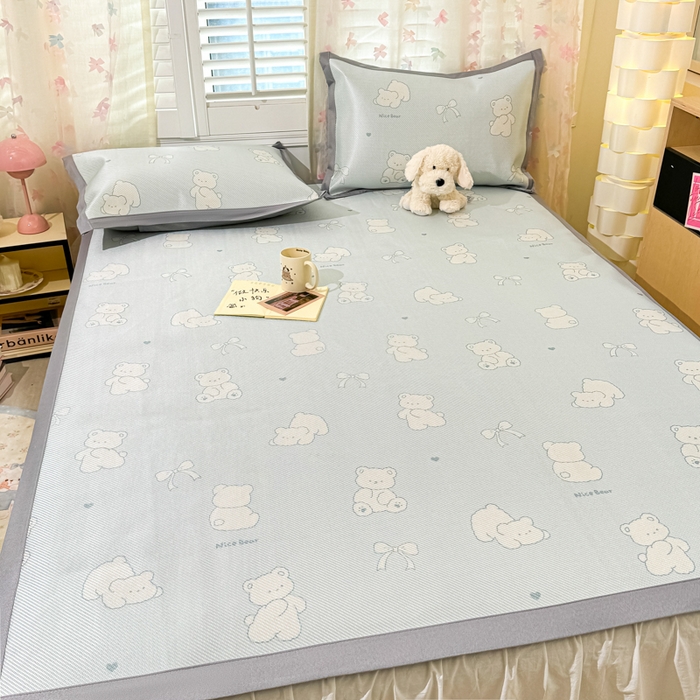 91家纺网 家纺一手货源 找家纺 川悦生活 2025新款数码印花冰藤席 痞小熊