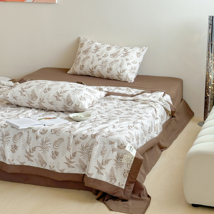 91家纺网 家纺一手货源 找家纺 大彩家居 2025新款全棉有氧水洗纱布夏被夏凉被 夏日风情