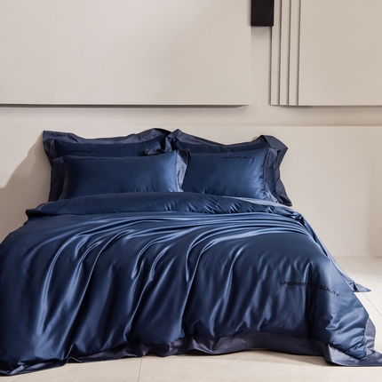 91家纺网 家纺一手货源 找家纺 （总）米奈家居 2025新款贴边拼角100支新疆长绒棉四件套-诺拉