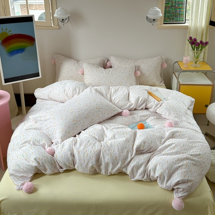 91家纺网 家纺一手货源 找家纺 （总）金爱家 2025新款亲肤舒适纯棉双层纱四件套