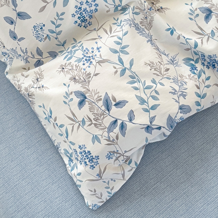 91家纺网 家纺一手货源 找家纺 大柏树 2025新款全棉13376印花四件套系列（可定制）-床单四件套青野花梦-蓝