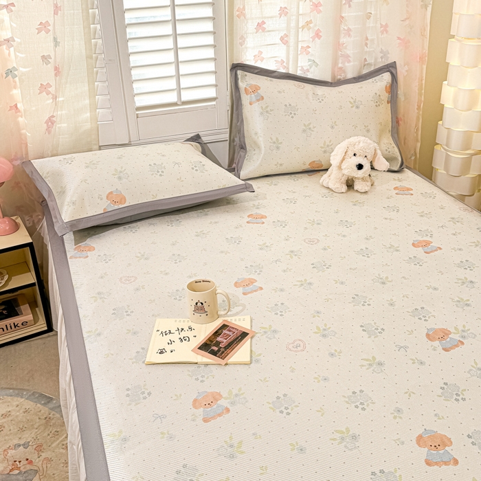 91家纺网 家纺一手货源 找家纺 川悦生活 2025新款数码印花冰藤席 奶芙的哈卡