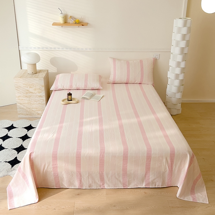 91家纺网 家纺一手货源 找家纺 DoDo 兜兜 2026新款全棉双层纱印花单床单（可定做尺寸） 律动-粉