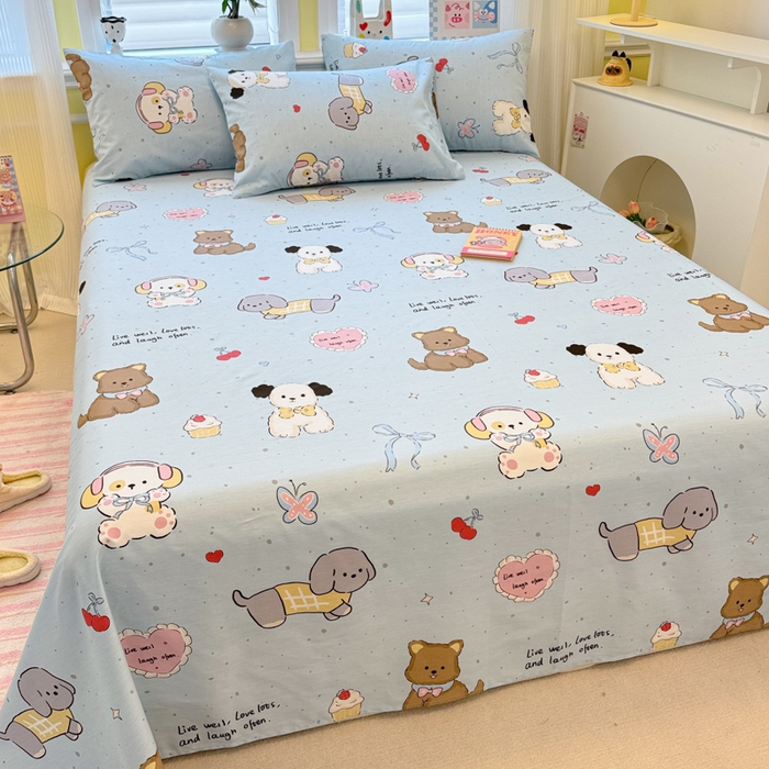 91家纺网 家纺一手货源 找家纺 吉象家纺 2025新款高支密全棉印花单品系列-单床单 音乐狗