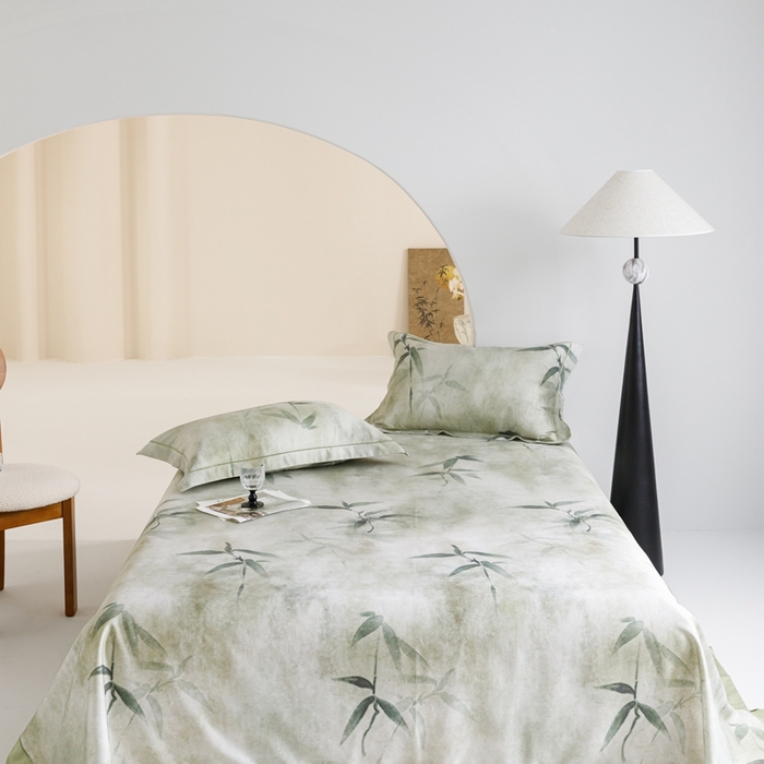 91家纺网 家纺一手货源 找家纺 舒慕 2025新款天丝竹纤维凉席三件套 春晓-绿