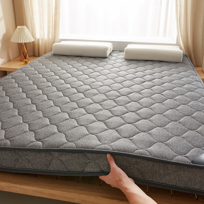 91家纺网 家纺一手货源 找家纺 艺博床垫 2025新款25d立体海绵床垫 格子灰