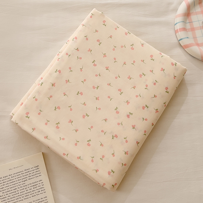 91家纺网 家纺一手货源 找家纺 DoDo 兜兜 2025新款全棉双层纱印花单床单（可定做尺寸） 朵朵小花