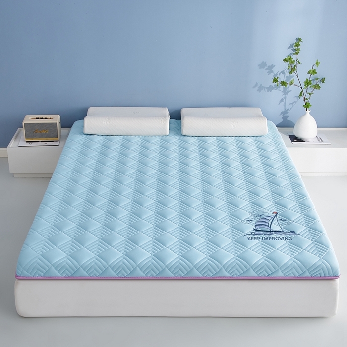 91家纺网 家纺一手货源 找家纺 艺博床垫 2025新款水洗棉成人床垫 蓝色