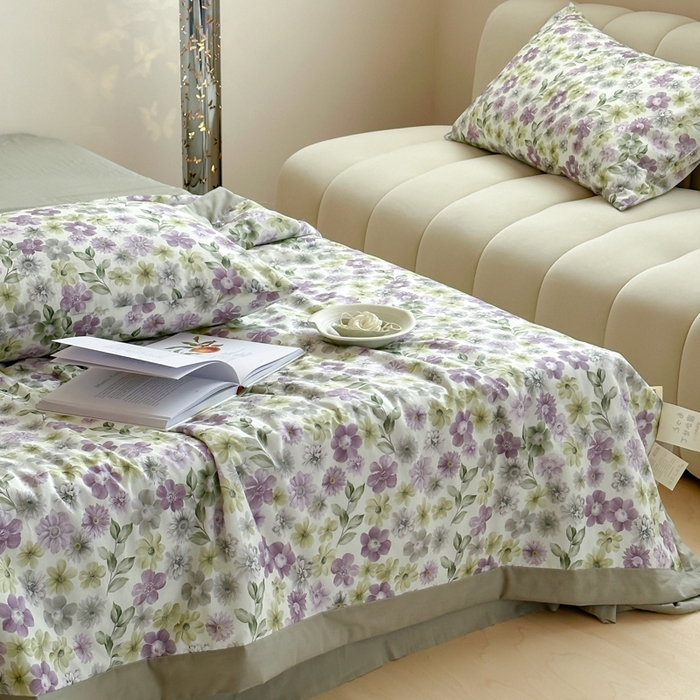 91家纺网 家纺一手货源 找家纺 大彩家居 2025新款全棉有氧水洗纱布夏被夏凉被 奇妙花园