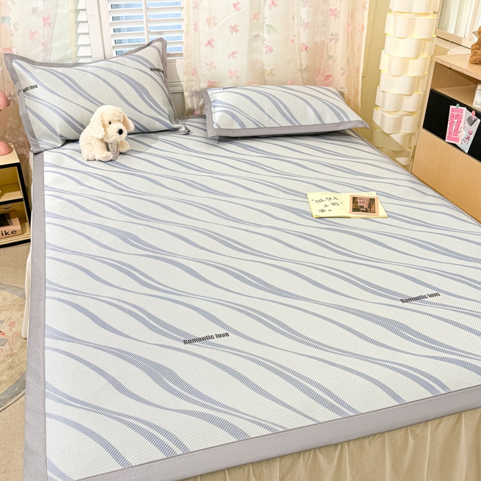 91家纺网 家纺一手货源 找家纺 川悦生活 2025新款数码印花冰藤席 青水集沐