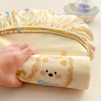 吉象家纺 2025新款高支密全棉印花单品系列-单床笠 假日小狗