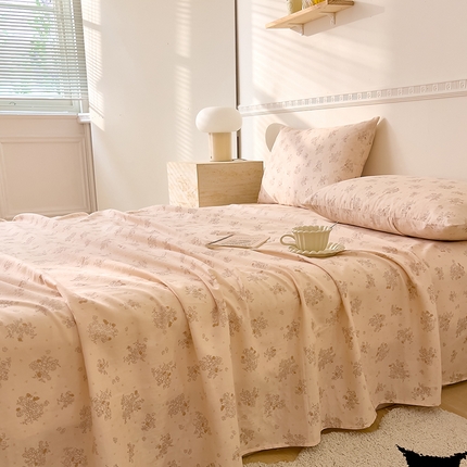 DoDo 兜兜 2025新款全棉双层纱印花单床单（可定做尺寸） 慕白