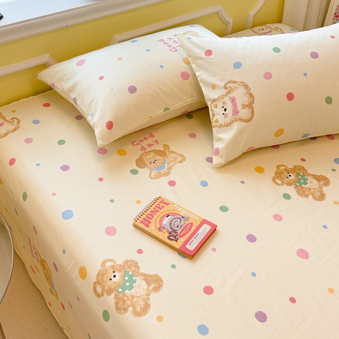 91家纺网 家纺一手货源 找家纺 吉象家纺 2025新款高支密全棉印花单品系列-单床单 假日小狗