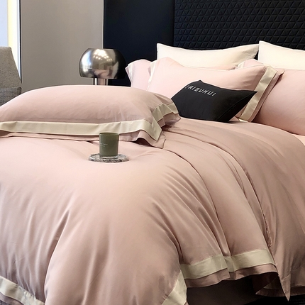 太古汇家居 2025新款超夕旦天丝棉磨毛圣彼得系列四件套 圣彼得-桃粉色