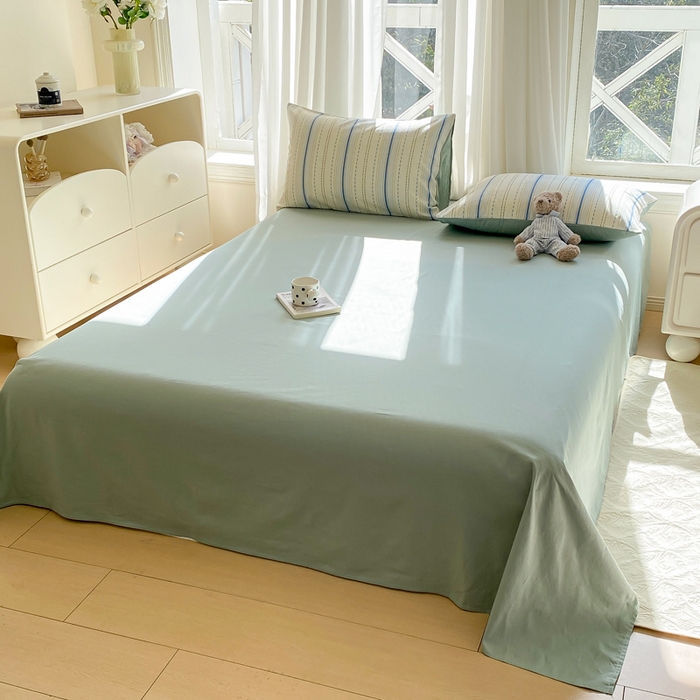 91家纺网 家纺一手货源 找家纺 宜家坊 2025早春新品全棉纯棉喷气13070小清新印花纯棉四件套-风格二 海盐柚子