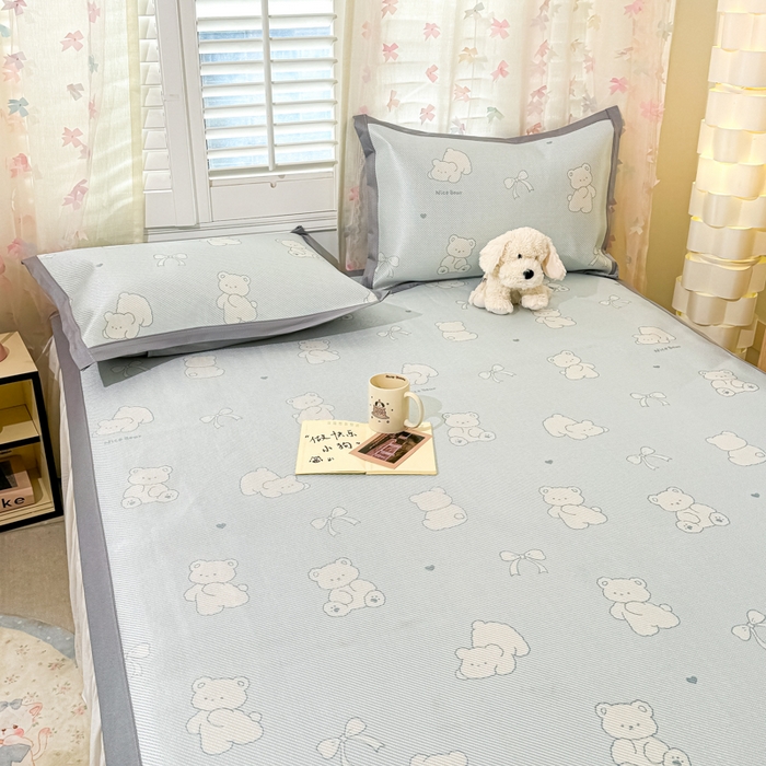 91家纺网 家纺一手货源 找家纺 川悦生活 2025新款数码印花冰藤席 痞小熊