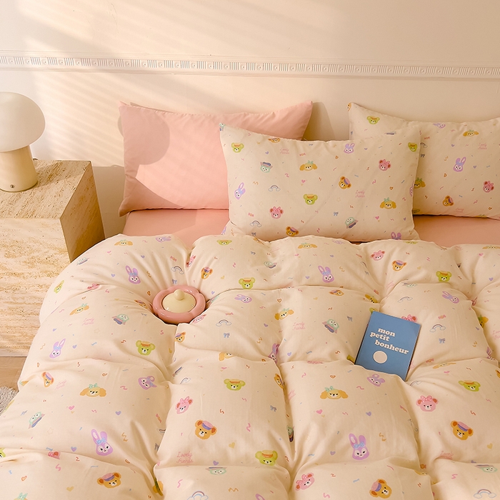 91家纺网 家纺一手货源 找家纺 DoDo 兜兜 2025新款全棉双层纱印花四件套（可定做尺寸） 梦想家