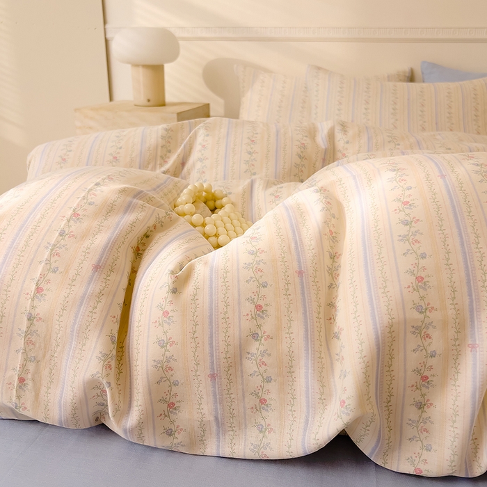 91家纺网 家纺一手货源 找家纺 DoDo 兜兜 2026新款全棉双层纱印花单被套（可定做尺寸） 蓝色的风