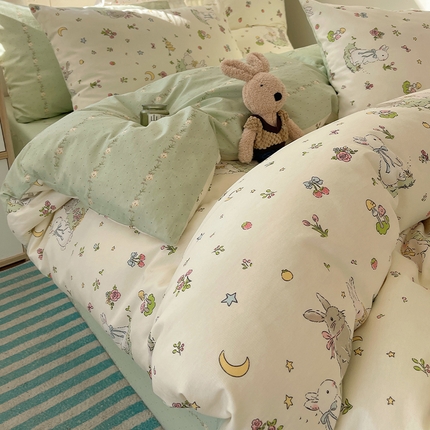 瑞莱 2025全新纯棉印花萌趣系列四件套（第二批） 望月兔