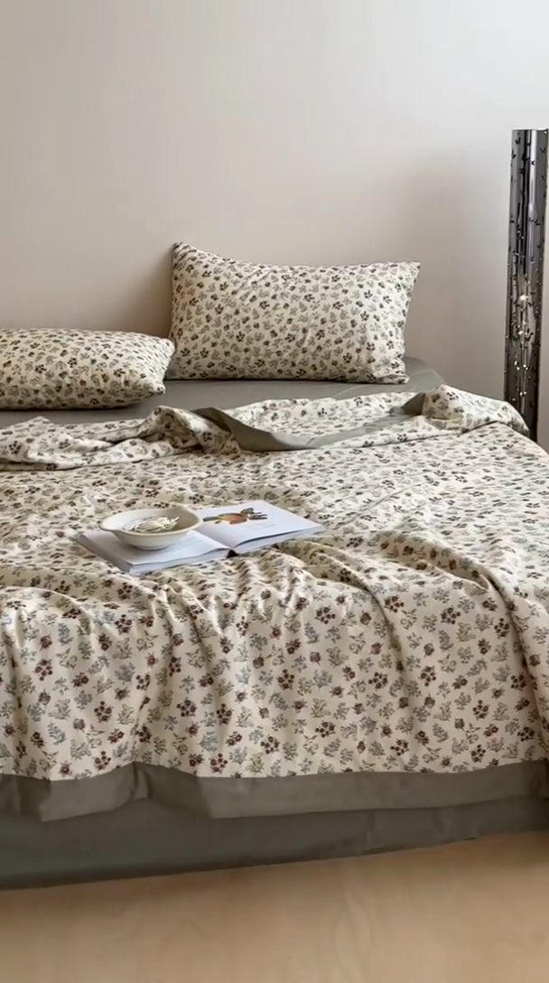 91家纺网 家纺一手货源 找家纺 大彩家居 2025新款全棉有氧水洗纱布夏被夏凉被 小碎花