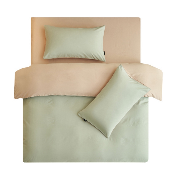 91家纺网 家纺一手货源 找家纺 2025新款全棉13372水洗棉双拼四件套（影棚亮光） 春风十里+浮生一梦