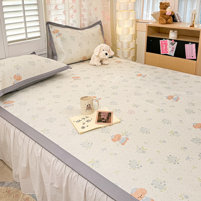 91家纺网 家纺一手货源 找家纺 川悦生活 2025新款数码印花冰藤席 奶芙的哈卡