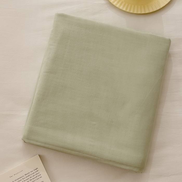 91家纺网 家纺一手货源 找家纺 DoDo 兜兜 2025新款全棉双层纱印花单床单（可定做尺寸） 甘草绿