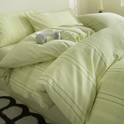 91家纺网 家纺一手货源 找家纺 （总）2025新款纯棉水洗棉三层波点提花四件套