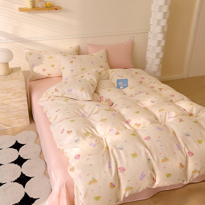 91家纺网 家纺一手货源 找家纺 DoDo 兜兜 2025新款全棉双层纱印花四件套（可定做尺寸） 梦想家